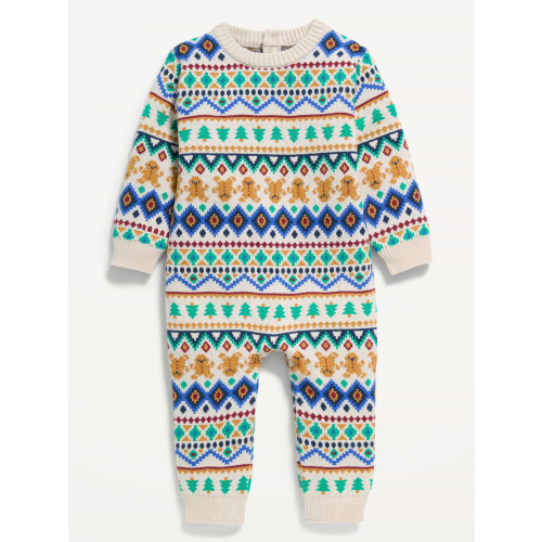 Long-Sleeve Fair Isle Sweater One-Piece for Baby