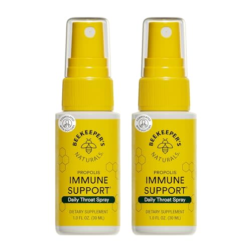 Beekeeper's Naturals Propolis Throat Spray, Natural Immune Support & Sore Throat Relief - Antioxidants, Keto, Paleo, Gluten-Free, 1.0 oz (Pack of 2)