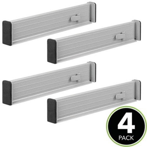 mDesign Expandable Dresser Drawer Organizer/Divider, 2.5" H, Color: Gray/black