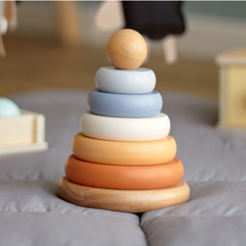 Wooden Rainbow Stacking Toy - A Colorful, Creative, and Engaging Learn – GrowGo Kids
