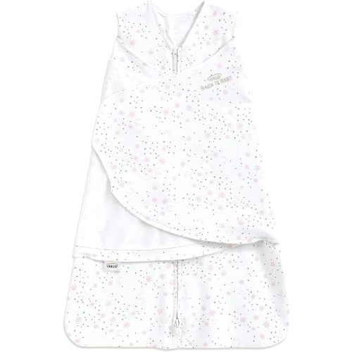 HALO 100% Cotton Sleepsack Swaddle, 3-Way Adjustable Wearable Blanket, TOG 1.5, Midnight Moons Pink, Newborn, 0-3 Months