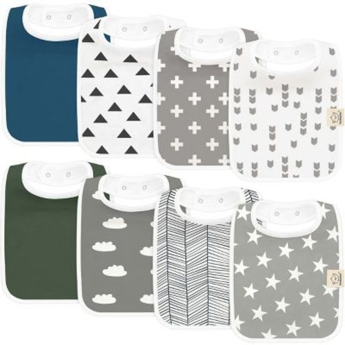 KeaBabies 8-Pack Organic Baby Bibs for Boy, Girl, Drool Bibs, Baby Bib for Girls, Boys, Newborn Teething Bibs