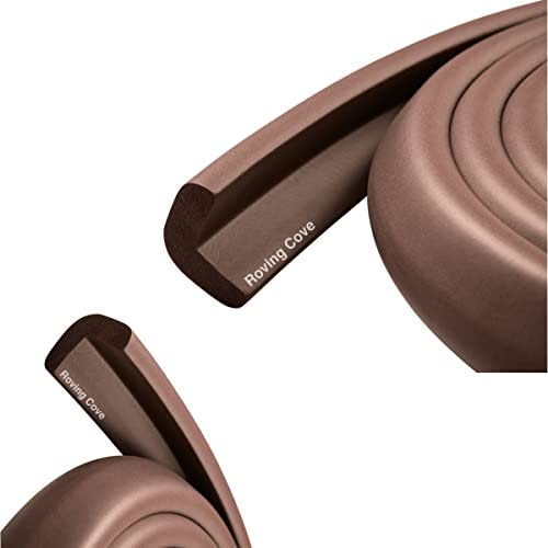 Roving Cove Furniture Edge Protector, Desk Edge Cover, Large 9ft Edge Only | HeftyFit Heavy-Duty Baby Proofing Safety Bumper Guard, Soft Rubber Foam, 3M Adhesive, BPA/Phthalates-free, Coffee Brown
