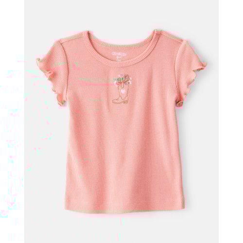 Baby Girl Cowgirl Boot Cotton Short-Sleeve Top - Pink - OshKosh | Carter's