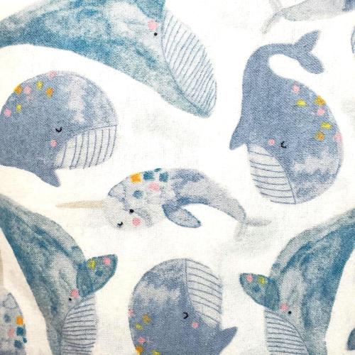 Flannel Fabrics Whales, Narwhales Orcas Baleen 100% Cotton Flannel HTF  1/2 yd FQ nursery baby gifts shirts Kids Pajamas blanket bibs crafts