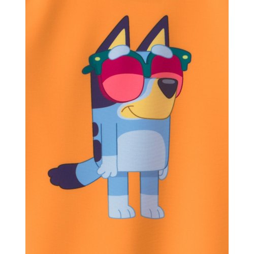 Toddler Boy 2-Piece  Bluey™ Rashguard & Swim Trunk Set - Orange/Green | Carter's