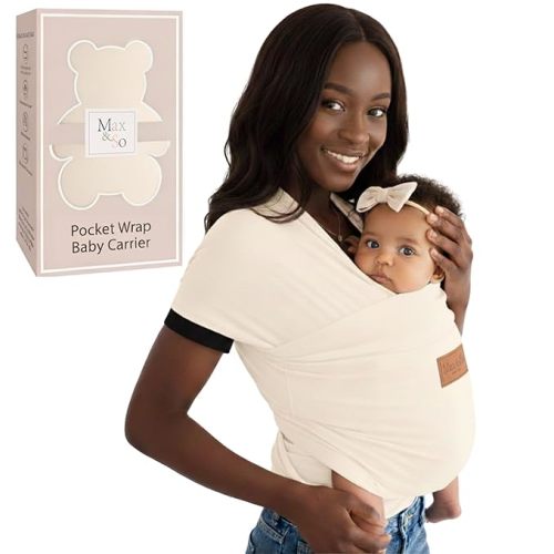 Baby Wraps Carrier Newborn to Toddler – Soft, Hands-Free & Stretchy – Cotton – Ergonomic, Breathable, Machine Washable – Newborn Baby Sling Carrier – Adjustable Fit (8-35 lbs)