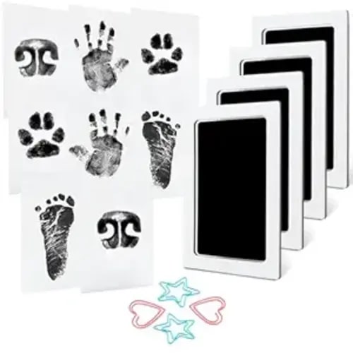 4-Pack Baby Inkless Hand and Footprint Kit Paw Nose Print Kit for Dogs Cats Pets Clean Touch Ink Pad for Baby Pets Newborn Keepsake Mess-Free Ink Pad