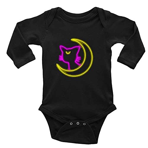 GKrepps Cute Cat On The Moon Newborn Playsuit Long Sleeve Romper Baby Clothes