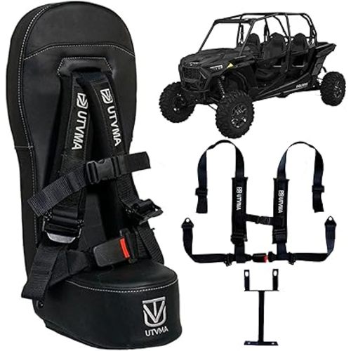 RZR 1000 and 900 (2014-2023) Bump Seat with 4-Point Harness | Kids Seat | Jump Seat | All Models (XP, Turbo, Turbo S, High Lifter, Sport, Premium, Ultimate) (Black)