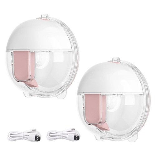 Catzon 2 Pcs Wearable Breast Pump 150mL with 3 Modes & 10 Levels 24mm White