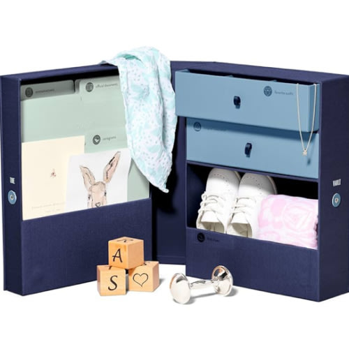 Savor | Baby Keepsake Organizer Box | The Original Fabric Acid-Free Modern Minimalist Gender-neutral Memory Box with Labels | For Pregnancy, Mother’s Day, Baby Shower, New Baby Girl Baby Boy Gifting