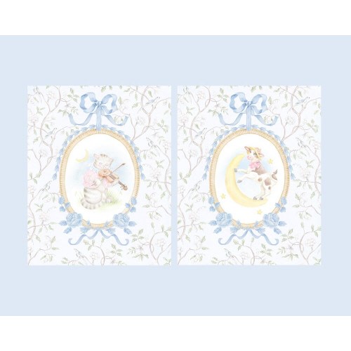 Watercolor Nursery Rhyme Art Prints: Hey Diddle Diddle Set of 3