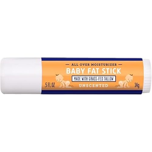 FATCO Fat Stick and All Purpose Baby Moisturizing Stick for Diaper Rashes, Dry Skin, and Chapped Lips - Unscented (0.5 oz)