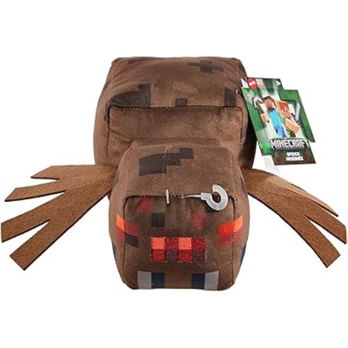Minecraft Spider Plush Character, 8-inch Collectible Soft Doll Inspired by The Video Game