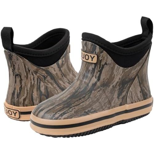 Buoy Toddler Ankle Rain Boots for Girls and Boys, Kids Boat Shoes for Muck, Waterproof Rubber Deck Boots, Realtree Legacy Camo, Size 6k