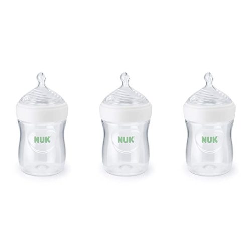 NUK Simply Natural Baby Bottle with SafeTemp, 5 oz, 3 Pack - Neutral - 5 Ounce (3 Pack)