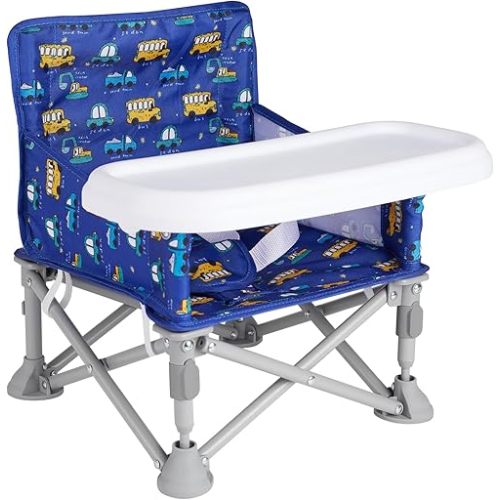 Portable Baby Booster Seat with Tray, Toddler Booster seat for Dining, Camping, Travel, Baby Beach Chair 6 Months to 3 Years Old Indoor Outdoor Use CH2406