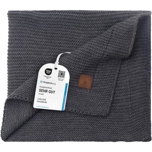 Baby Soft Knitted Blanket - Soft & Breathable - Oeko-Tex Certified - Lightweight & Cuddly - Perfect for Newborns, Toddlers, Cot, Pram & Baby Room (Graphite)