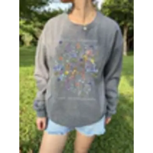 Spread Kindness Like Wildflowers Comfy Nursing Sweatshirt (Dark Grey - L)