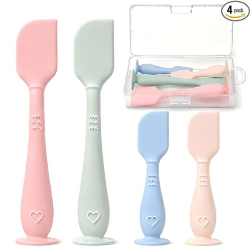 4-Pack Diaper Cream Spatula with Case, Soft Diaper Rash Cream Applicator