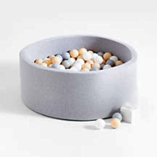 Baby and Toddler Light Grey Pop-Up Ball Pit with Neutral Balls