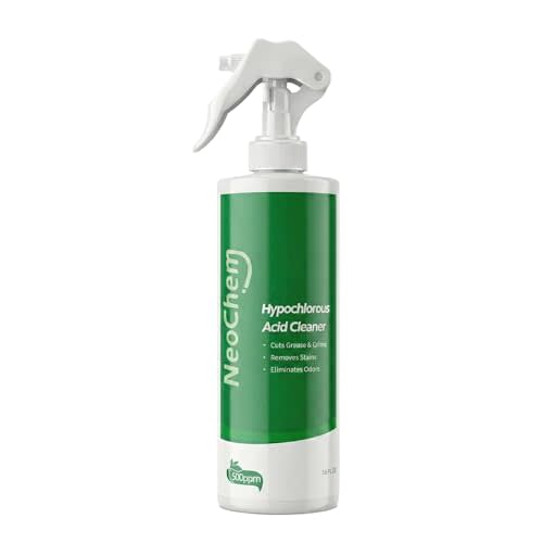 Hypochlorous Acid Spray For Cleaning, 500ppm Hypochlorous Acid,Cuts Grease, Removes Stains, Eliminates Odors - No Rinse, No Harsh Fumes, Biodegradable (16oz)