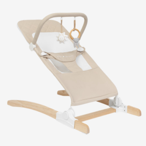 Secondhand Wooden, Organic Cotton Baby Bouncer (pls no plastic)