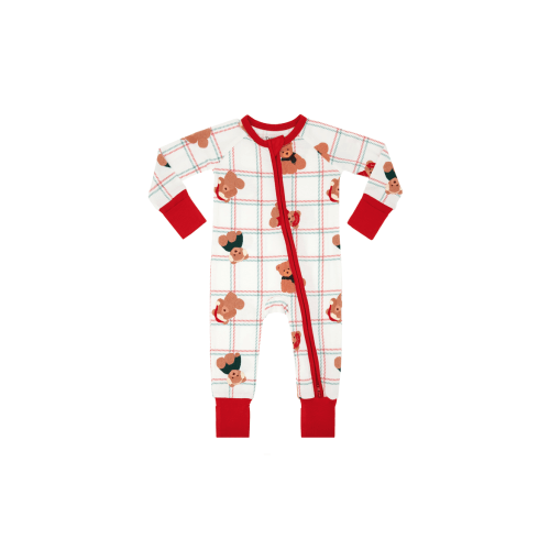Cozy Christmas Bears Zipper Romper