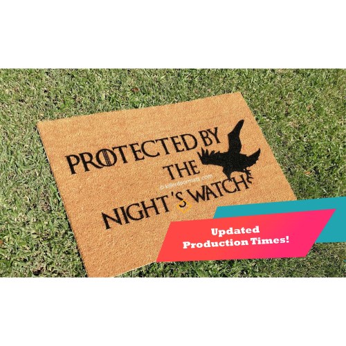 Protected by the Night's Watch GoT Custom Hand Painted Fandom Welcome Doormat by Killer Doormats
