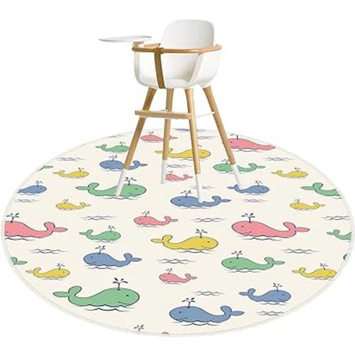 Large Splat Mat for Under High Chair 51", Waterproof Non-Slip Splash Mat for Art/Crafts/Playtime on Floor or Table, Reusable Eating Mess Mat Floor Protector, Lightweight/Washable/Portable Picnic Mat