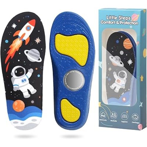 Comfortable Kids Shoe Insert for Airtag - Trim-to-Fit Hidden Holder Insole - Supportive Insloes for Keeping Up with Your Child on The Move (Blue, US Kids 6.5C-8C)