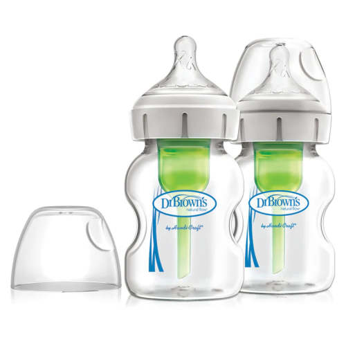 Options+ Anti Colic Wide Neck GLASS Bottle | 150ml | 2 Pack | Dr Brown's