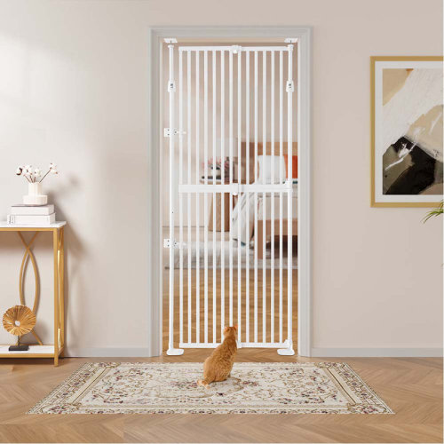 Kravitz Doors Locks Narrow Bar Spacing Wall Mounted Pet Gate | Wayfair