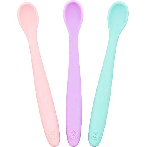 WeeSprout, Silicone Baby Spoons, Set of 3, Soft-Tip Infant Utensils
