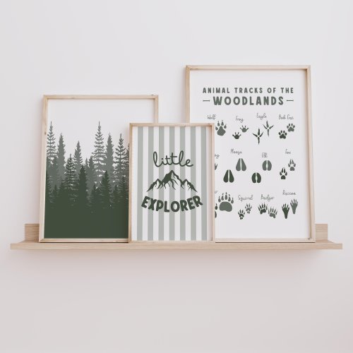 Woodland Nursery Prints: Little Explorer, Animal Tracks Art (Digital Download)