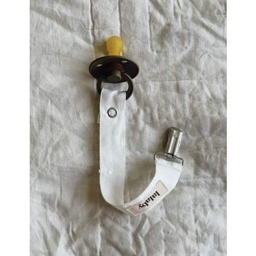 Pacifier Clip in White Dot