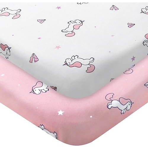 Pack and Play Fitted Sheet, Pack and Play Sheets, Mini Crib Sheets 2-Pack