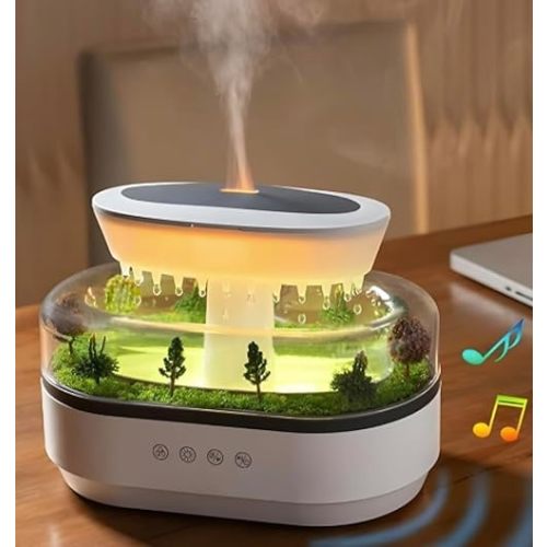 5 in 1 Diffuser Humidifier 250ml, Colorful Light, Raindrop & Natural White Noise, Mini Forest Landscape, Aromatherapy, Natural Sounds. Relaxing Nature Sounds & Sleep Sounds