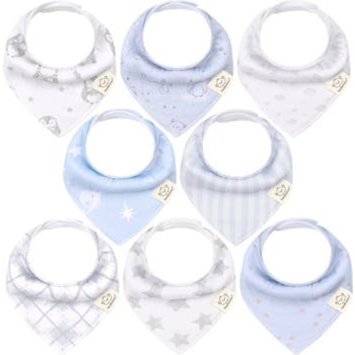 8-Pack Organic Bandana Bibs