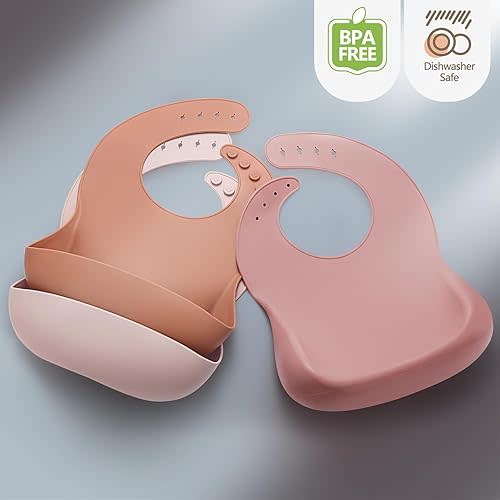 Silicone Bib 3 Pack (Pink)