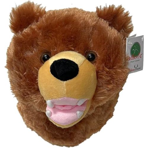 Adore 12" Kodiak the Brown Grizzly Bear Plush Stuffed Animal Walltoy Mount