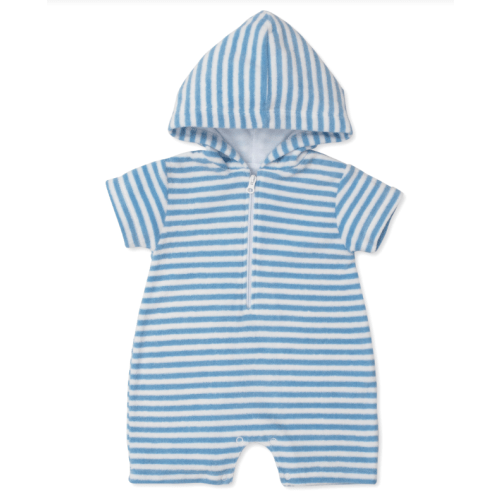 Cabana Terry Stripes Hooded Romper