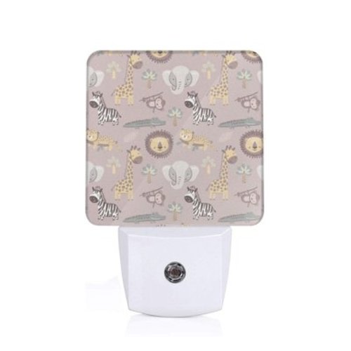 KLL Safari Animals for Night Lights,Auto Sensor Night Lamp Plug in Night Light with Dusk-to-Dawn Light Sensor LED Nightlightfor Adults & Kids Room/Bedroom/Hallway