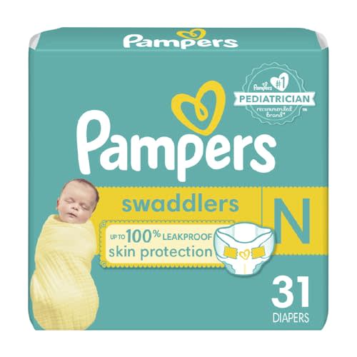Pampers Baby Diapers - Swaddlers - Size 0, 31 Count, Ultra Absorbent Disposable Newborn Diaper