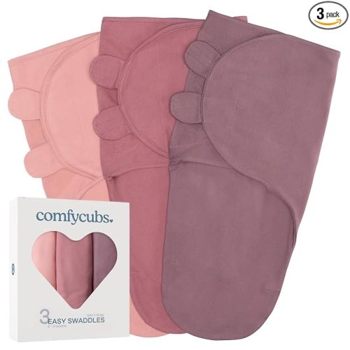 Comfy Cubs Easy Swaddle Blanket 3 Pk S Blanket Swaddle Blush Mauve Mulberry