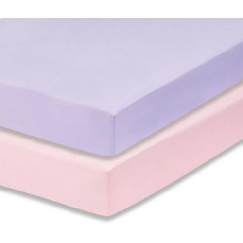 Everyday Kids 2-Pack Fitted Crib Sheets, 100% Soft Microfiber, Fits Standard 28"x52" Mattress, Lavender & Pink Nursery Sheets