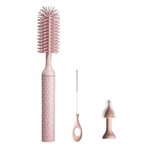 Baby Bottle Brush Baby Bottle Cleaning Brush Set Rechargeable 360° Silicone Baby Bottle And Nipple Brush Cleaner Shower Mop Foam Glass Couple Necklace Stainless Steel Scrub Holder Brush Cleaning Mat