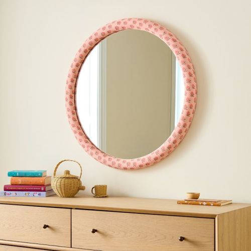 Begonia Upholstered Round Mirror