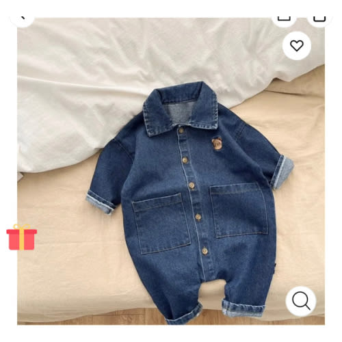 Baby Bear Denim Romper